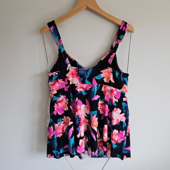 Trimshaper Lily Floral Tankini Swim Top Size 8 New - Picture 3 of 8